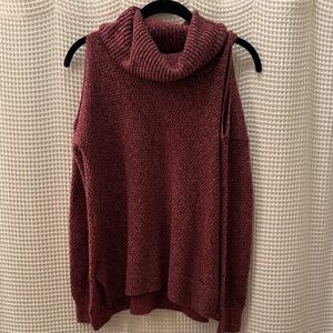 Hollister Mauve Cold Shoulder Cowl Neck Sweater